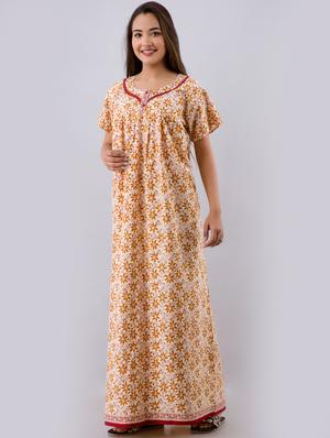 beige cotton gowns & kimono - 17553819 - Standard Image - 2