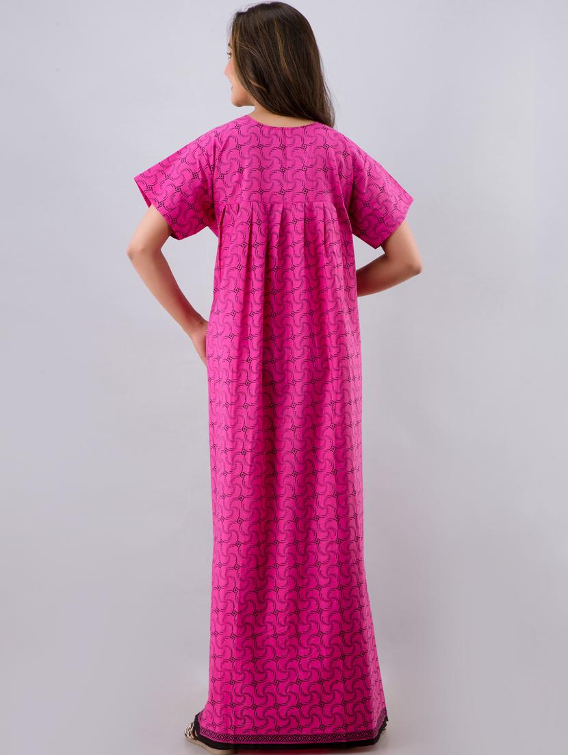 pink cotton gowns & kimono - 17553822 - Zoom Image - 3