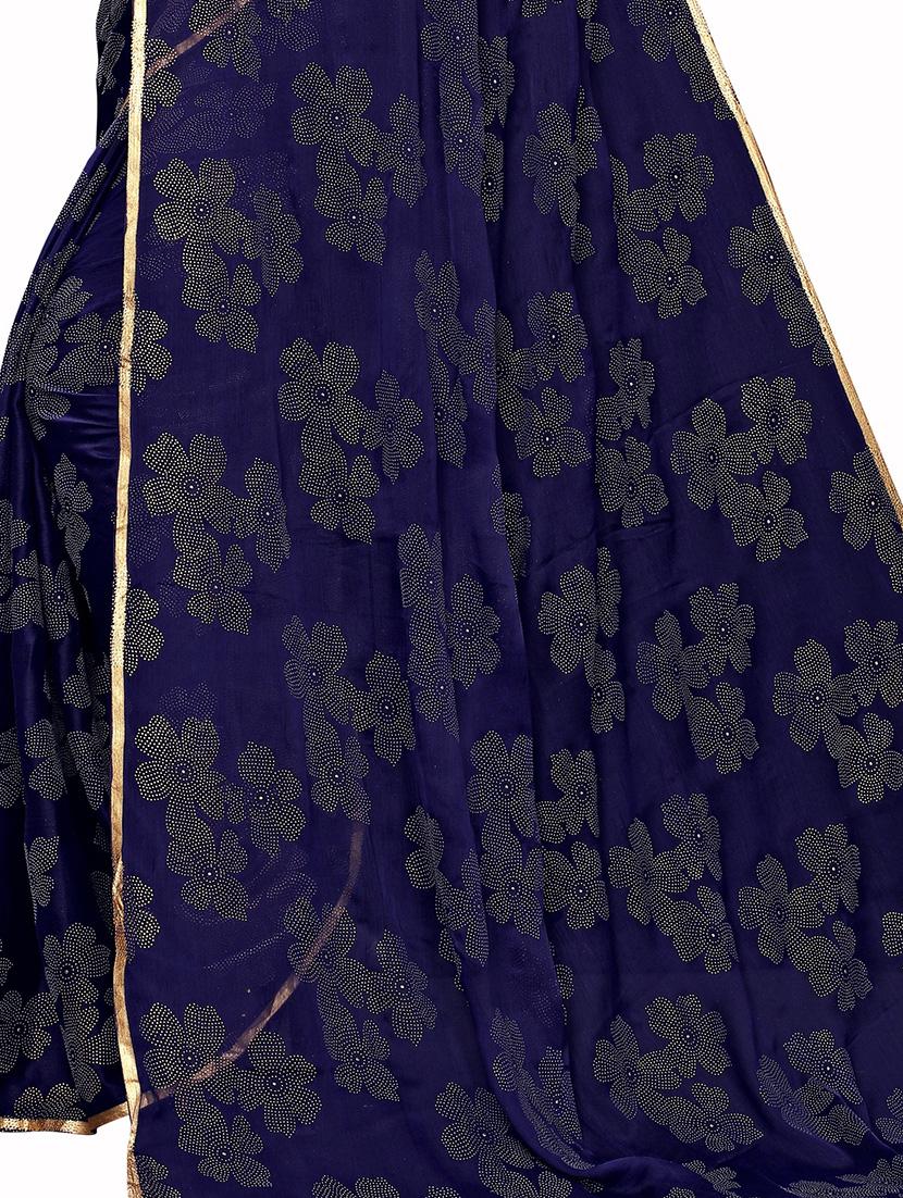 lace border embellished saree with blouse - 17553835 - Zoom Image - 3