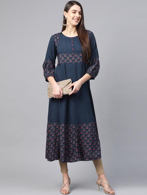 printed anarkali kurta - 17553868 - Standard Image - 1