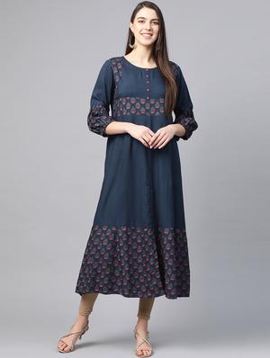 printed anarkali kurta - 17553868 - Standard Image - 2