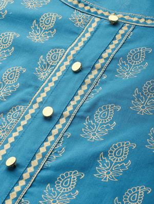 gold print anarkali kurta - 17553871 - Standard Image - 5