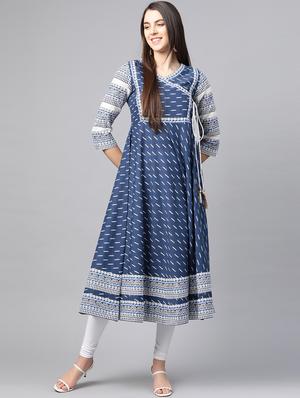 ikat angrakha kurta - 17553872 - Standard Image - 2