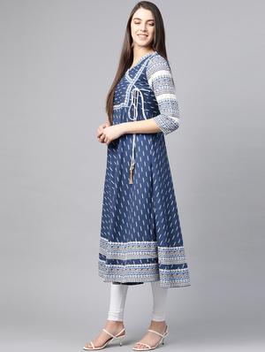 ikat angrakha kurta - 17553872 - Standard Image - 3