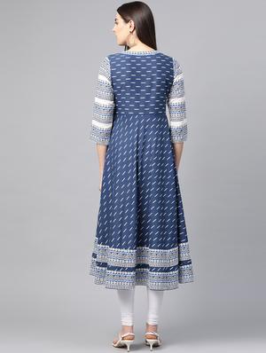 ikat angrakha kurta - 17553872 - Standard Image - 4
