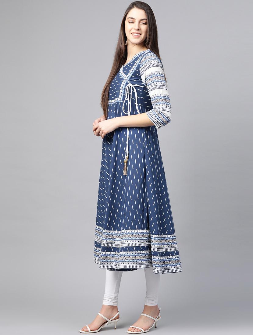 ikat angrakha kurta - 17553872 - Zoom Image - 3