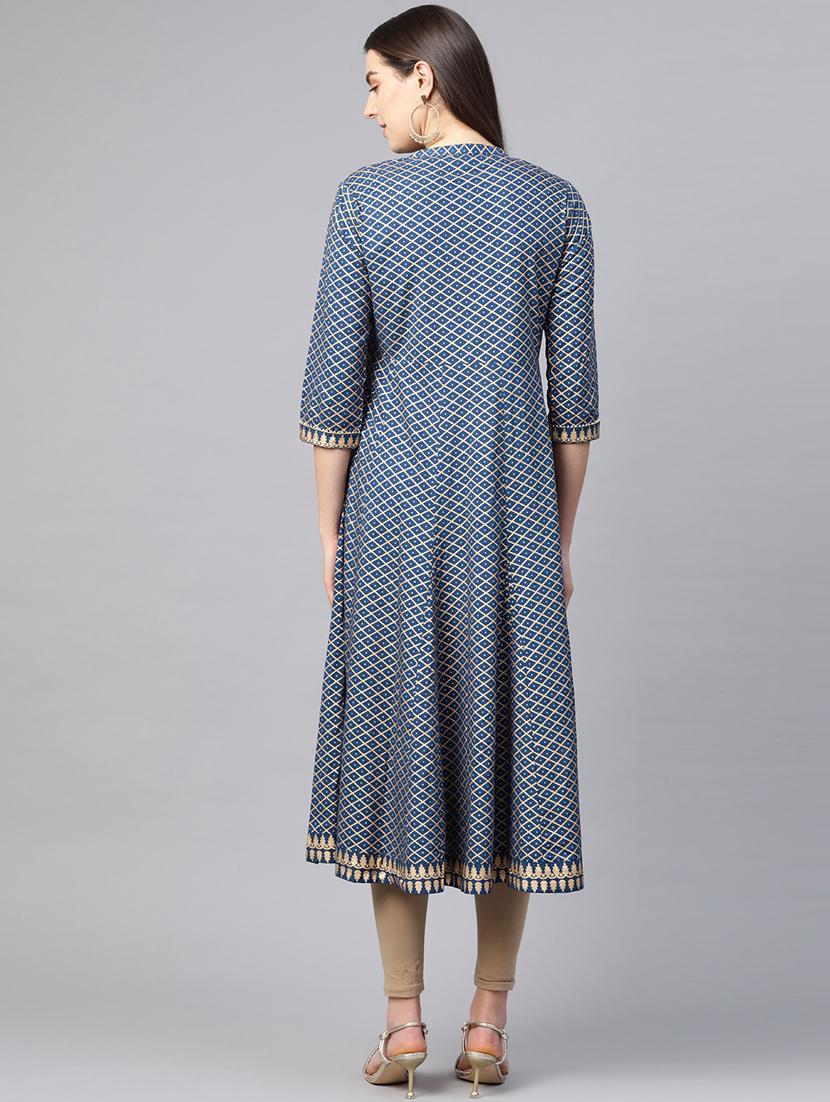 gold print anarkali kurta - 17553874 - Zoom Image - 4