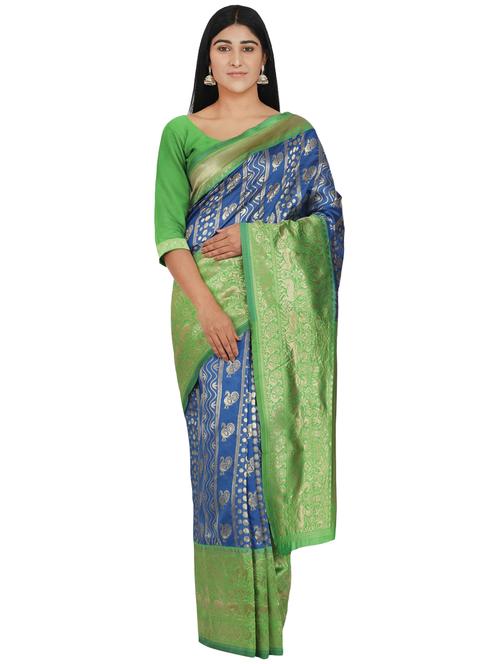 conversational banarasi saree with blouse - 17553879 - Standard Image - 1