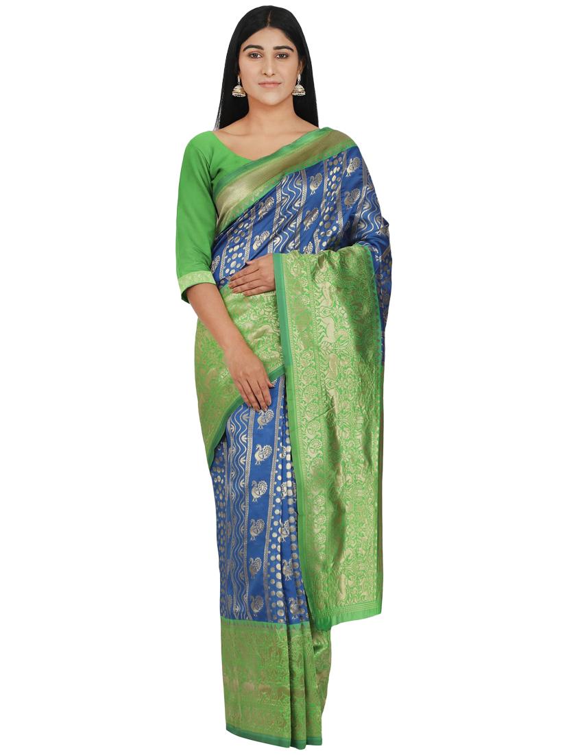 conversational banarasi saree with blouse - 17553879 - Zoom Image - 1