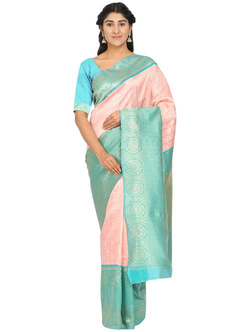 solid banarasi saree with blouse - 17553881 - Standard Image - 1