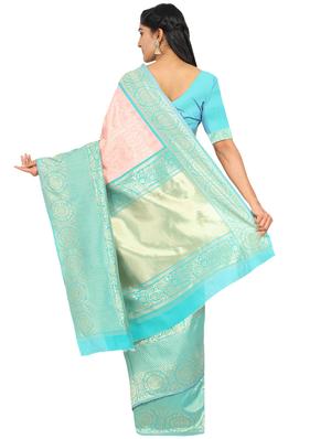 solid banarasi saree with blouse - 17553881 - Standard Image - 2