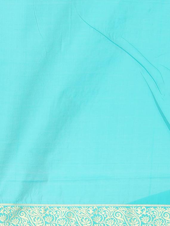 solid banarasi saree with blouse - 17553881 - Zoom Image - 5