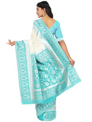 solid banarasi saree with blouse - 17553883 - Standard Image - 2