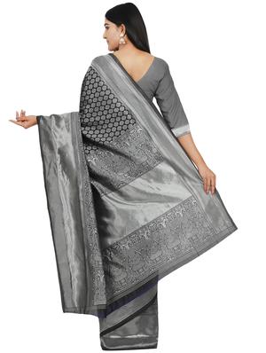 floral banarasi saree with blouse - 17553887 - Standard Image - 2