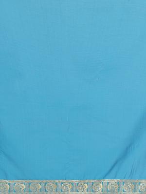 navy art silk banarasi saree with blouse - 17553892 - Standard Image - 5