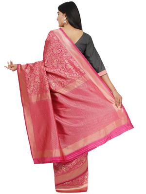 solid banarasi saree with blouse - 17553894 - Standard Image - 2