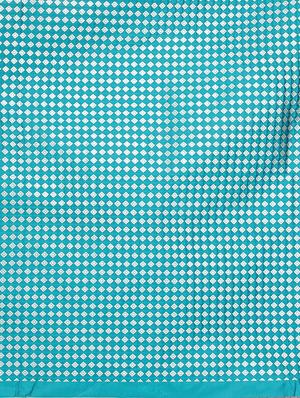 turquoise silk blend banarasi saree with blouse - 17553895 - Standard Image - 5