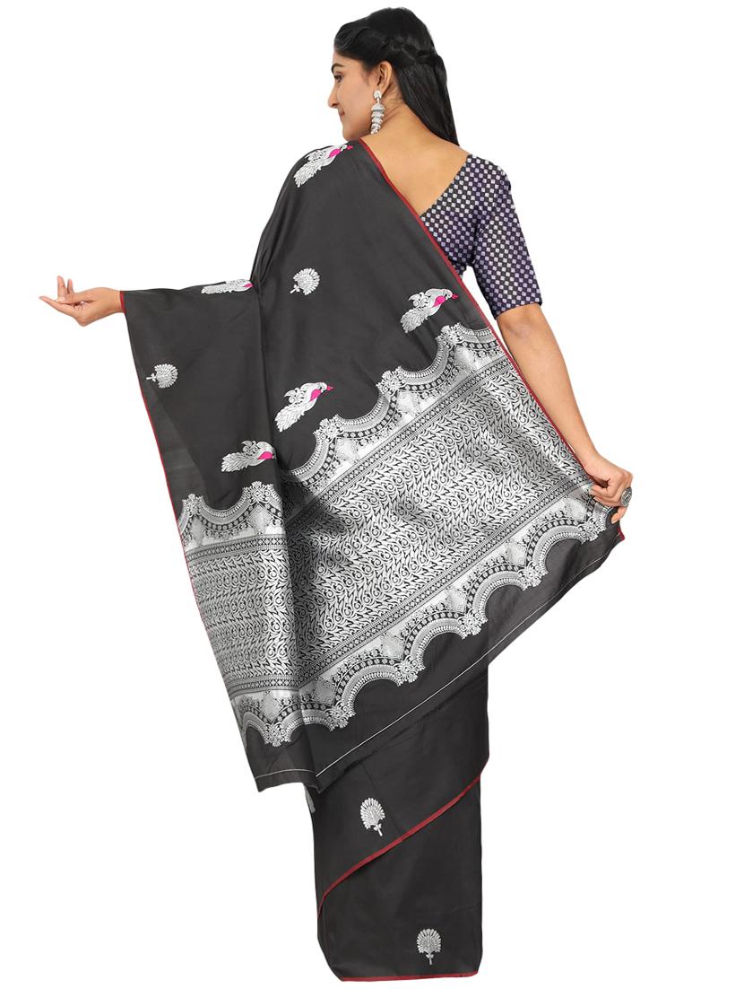 conversational banarasi saree with blouse - 17553896 - Zoom Image - 2