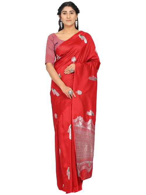 conversational banarasi saree with blouse - 17553900 - Standard Image - 1