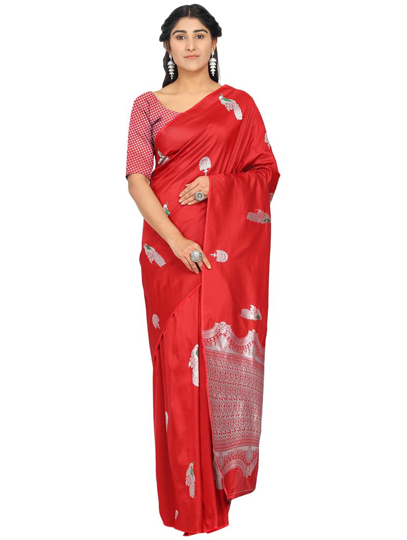 conversational banarasi saree with blouse - 17553900 - Zoom Image - 1