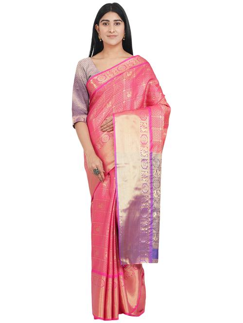 solid banarasi saree with blouse - 17553907 - Standard Image - 1