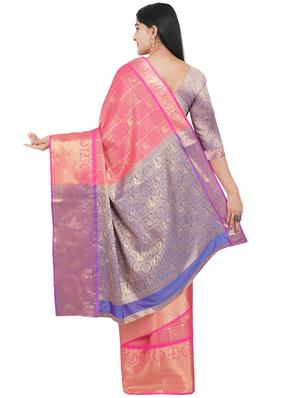 solid banarasi saree with blouse - 17553907 - Standard Image - 2