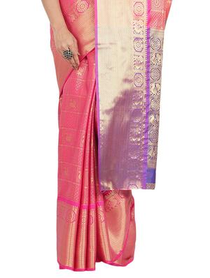 solid banarasi saree with blouse - 17553907 - Standard Image - 3