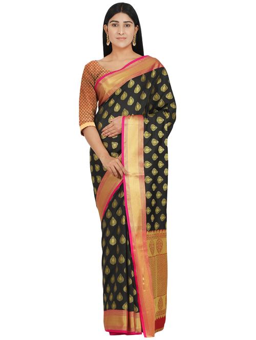 self design banarasi saree with blouse - 17553909 - Standard Image - 1