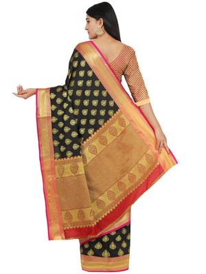self design banarasi saree with blouse - 17553909 - Standard Image - 2