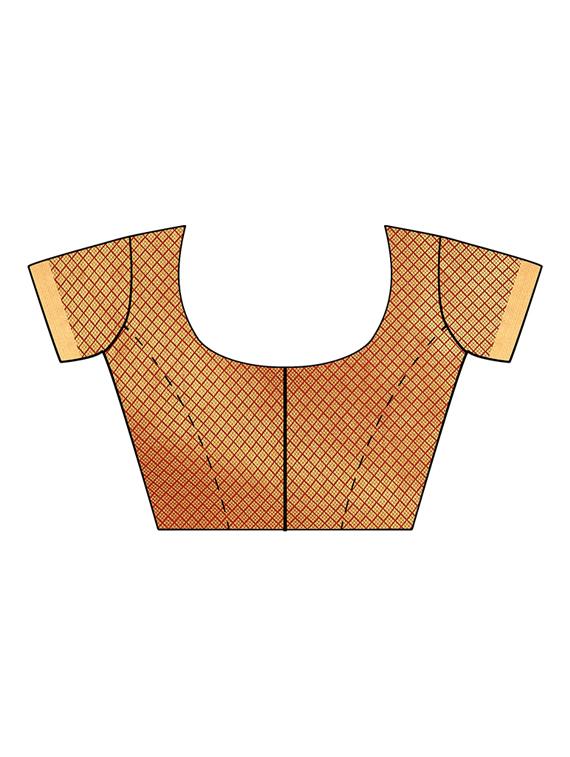 self design banarasi saree with blouse - 17553909 - Zoom Image - 4