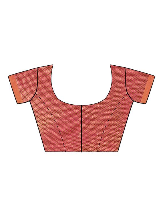 self design banarasi saree with blouse - 17553913 - Zoom Image - 4