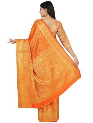 self design banarasi saree with blouse - 17553914 - Standard Image - 2