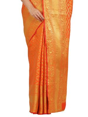 self design banarasi saree with blouse - 17553914 - Standard Image - 3