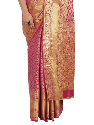 self design banarasi saree with blouse - 17553916 - Standard Image - 3