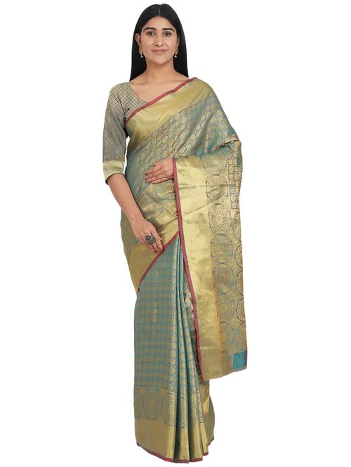 self design banarasi saree with blouse - 17553919 - Standard Image - 1