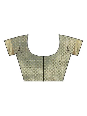 self design banarasi saree with blouse - 17553919 - Standard Image - 4