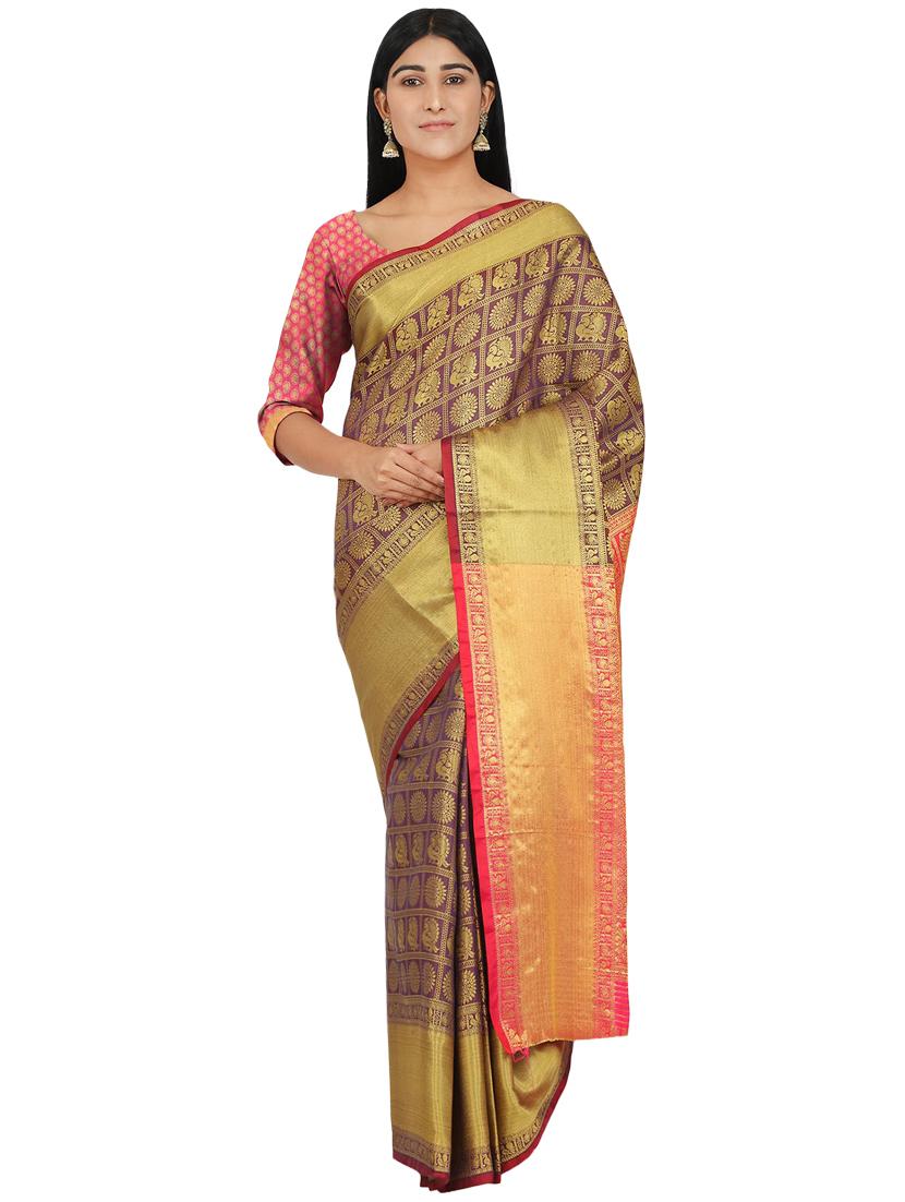 conversational banarasi saree with blouse - 17553924 - Zoom Image - 1