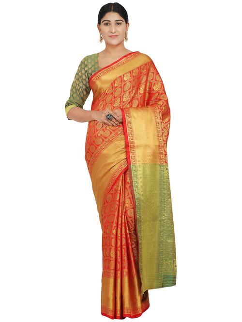 conversational banarasi saree with blouse - 17553926 - Standard Image - 1