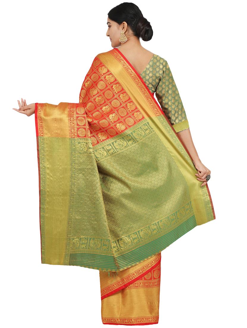 conversational banarasi saree with blouse - 17553926 - Zoom Image - 2