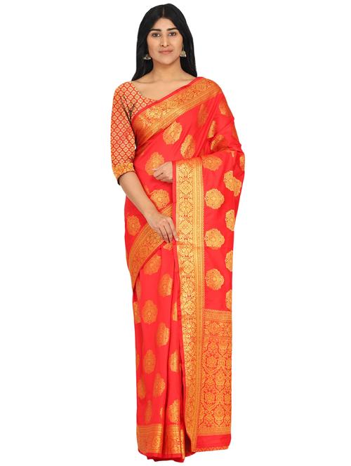 self design banarasi saree with blouse - 17553927 - Standard Image - 1