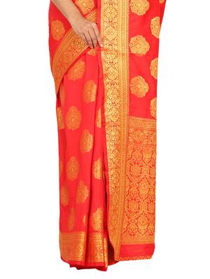 self design banarasi saree with blouse - 17553927 - Standard Image - 3