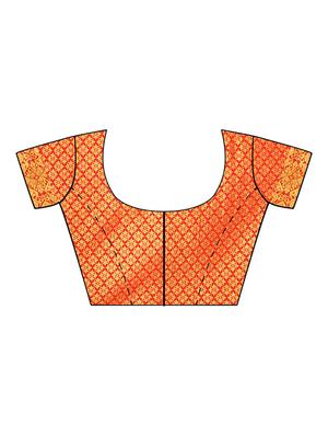 self design banarasi saree with blouse - 17553927 - Standard Image - 4