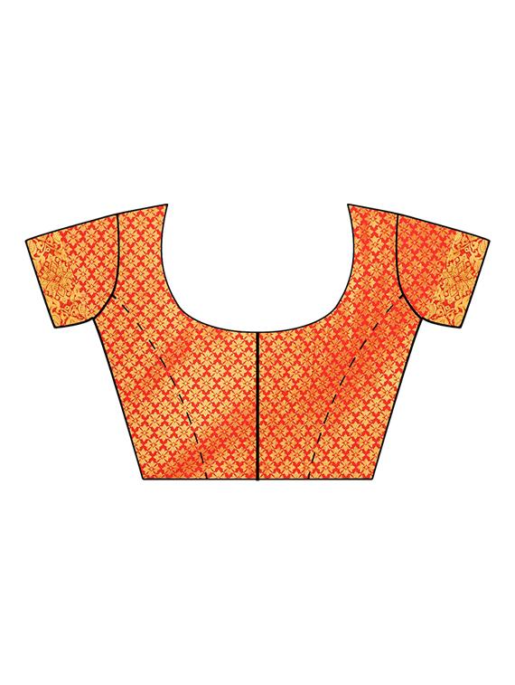 self design banarasi saree with blouse - 17553927 - Zoom Image - 4