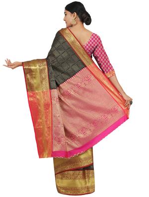 solid banarasi saree with blouse - 17553932 - Standard Image - 2