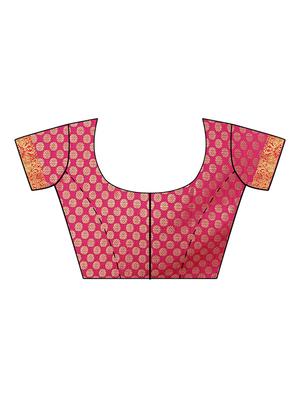 solid banarasi saree with blouse - 17553932 - Standard Image - 4