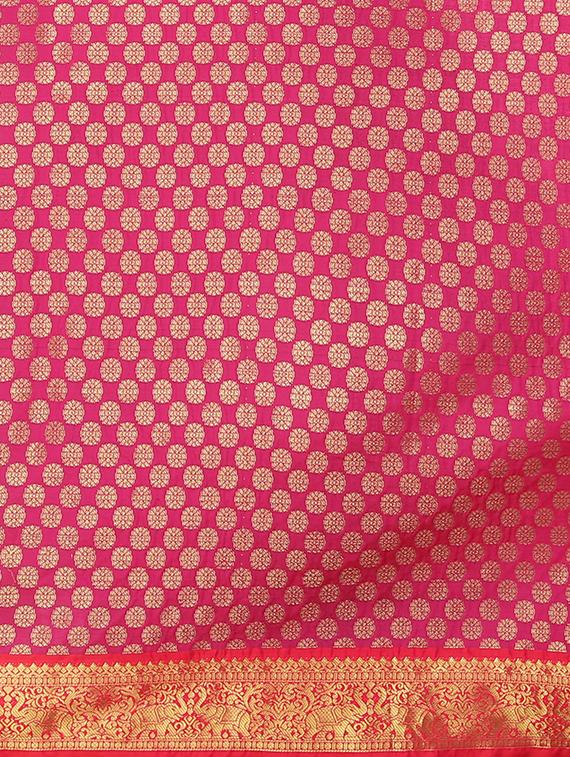solid banarasi saree with blouse - 17553932 - Zoom Image - 5