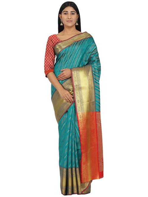 jacquard banarasi saree with blouse - 17553937 - Standard Image - 1