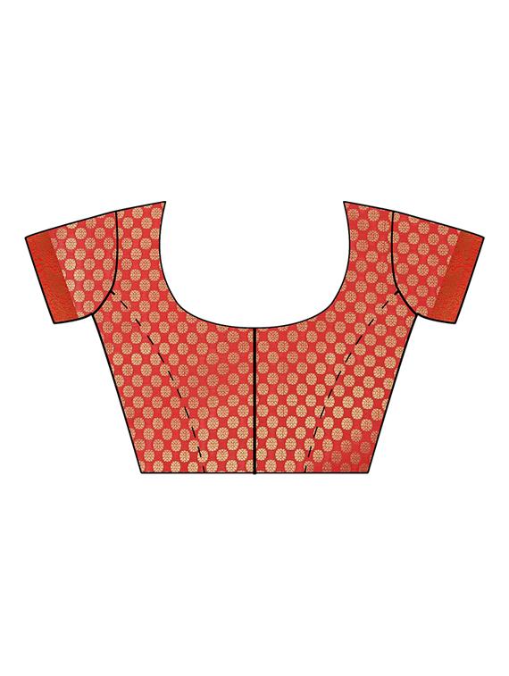 jacquard banarasi saree with blouse - 17553937 - Zoom Image - 4