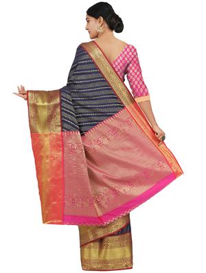 jacquard banarasi saree with blouse - 17553939 - Standard Image - 2