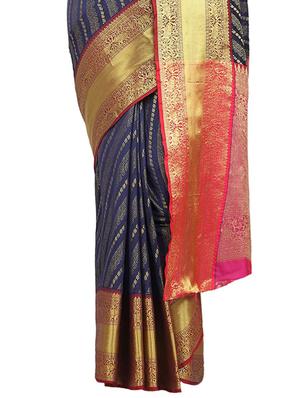 jacquard banarasi saree with blouse - 17553939 - Standard Image - 3